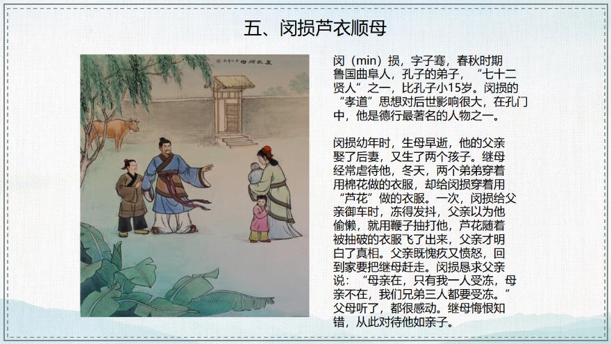简约风中国古代二十四孝故事介绍