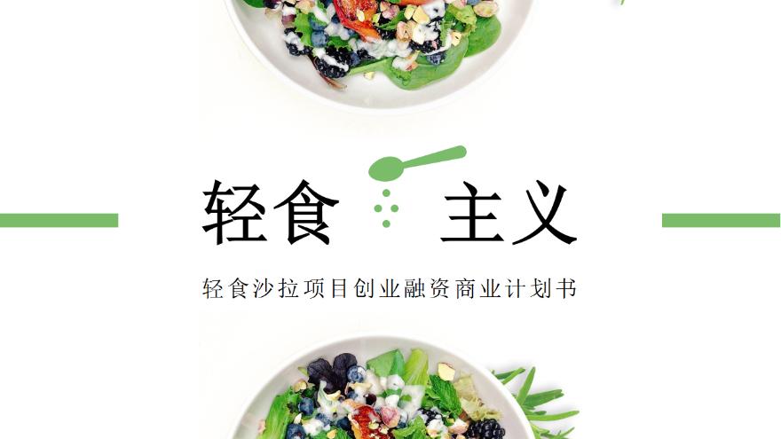 轻食主义商业计划书【ppt模板下载】-豆丁素材
